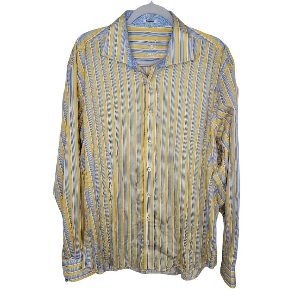 Bugatchi uomo striped button up dress shirt xxl